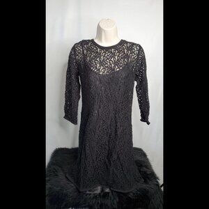 Laundry by Shelli Segal Long Sleeve Lace Overlay Cami Mini Dress Size 6